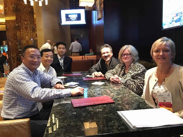 Professors from UPC talked with June Wispelwey, the director of AIChE